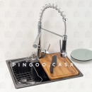 Cuba Gourmet para Cozinha Aço Inox 201 50x40cm Nawa Preto