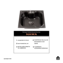 Cuba Gourmet para Cozinha Aço Inox 201 50x40cm Nawa Preto
