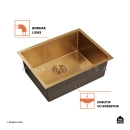 Cuba Gourmet para Cozinha Aço Inox 304 58x45cm Terena Dourado