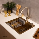 Cuba Gourmet para Cozinha Aço Inox 304 55x51cm Corubos Dourado