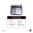 Cuba Gourmet para Cozinha Aço Inox 304 55x51cm Corubos Prata