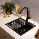 Cuba Gourmet para Cozinha Aço Inox 304 55x51cm Corubos Preto