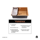 Cuba Gourmet para Cozinha Aço Inox 304 58x45cm Terena Dourado