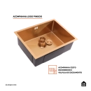 Cuba Gourmet para Cozinha Aço Inox 304 58x45cm Terena Dourado