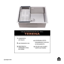 Cuba Gourmet para Cozinha Aço Inox 304 58x45cm Terena Prata