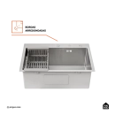 Cuba Gourmet para Cozinha Aço Inox 304 60x45cm Truká Prata