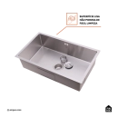 Cuba Gourmet para Cozinha Aço Inox 304 74x44cm Terena Prata