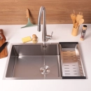 Cuba Gourmet para Cozinha Aço Inox 304 74x44cm Terena Prata