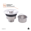 Cuba Gourmet para Cozinha Aço Inox 304 74x44cm Terena Prata