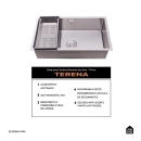 Cuba Gourmet para Cozinha Aço Inox 304 74x44cm Terena Prata