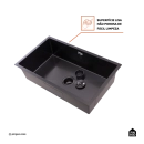 Cuba Gourmet para Cozinha Aço Inox 304 74x44cm Terena Preto