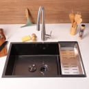 Cuba Gourmet para Cozinha Aço Inox 304 74x44cm Terena Preto