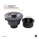 Cuba Gourmet para Cozinha Aço Inox 304 74x44cm Terena Preto