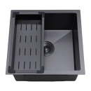 Cuba Gourmet para Cozinha Aço Inox 304 Texturizado 44x44cm Preto Terena