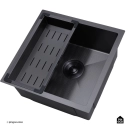 Cuba Gourmet para Cozinha Aço Inox 304 Texturizado 44x44cm Preto Terena
