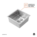 Cuba Gourmet para Cozinha Aço Inox 304 44x44cm Terena Prata