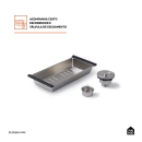 Cuba Gourmet para Cozinha Aço Inox 304 44x44cm Terena Prata