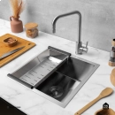 Cuba Gourmet para Cozinha Aço Inox 304 44x44cm Terena Prata