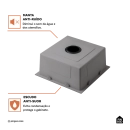 Cuba Gourmet para Cozinha Aço Inox 304 44x44cm Terena Preto