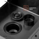 Cuba Gourmet para Cozinha Aço Inox 304 44x44cm Terena Preto