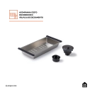 Cuba Gourmet para Cozinha Aço Inox 304 44x44cm Terena Preto