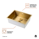 Cuba Gourmet para Cozinha Aço Inox 304 58x45cm Terena Dourado