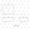 Cuba Gourmet para Cozinha Aço Inox 304 58x45cm Terena Dourado