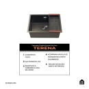 Cuba Gourmet para Cozinha Aço Inox 304 58x45cm Terena Preto