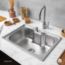Cuba Gourmet para Cozinha com Acessórios Aço Inox 201 Texturizado 42x60cm Prata Carajás