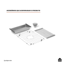 Cuba Gourmet para Cozinha com Acessórios Aço Inox 304 58x48cm Workstation Aruá Prata