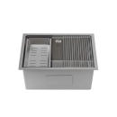 Cuba Gourmet para Cozinha com Acessórios Aço Inox 304 58x48cm Workstation Aruá Prata