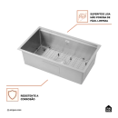 Cuba Gourmet para Cozinha com Acessórios Aço Inox 304 76x45cm Workstation Jarauara Prata