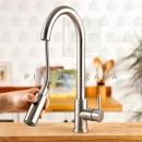 Cuba para Cozinha Inox Com Acessórios Carajás E Torneira Monocomando Extensível Muru Pingoo.casa - Prata Escovado