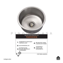 Cuba Gourmet para Cozinha Redonda Aço Inox 201 40cm Tamoios Prata