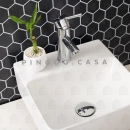 Cuba de Apoio para Banheiro em Porcelana Ágata com Torneira Monocomando Xingu e Válvula Click Prata