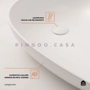 Cuba de Apoio Slim para Banheiro Louça Cerâmica 76,5x42,5cm Gota Branco Fosco