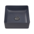 Cuba de Apoio Slim Quadrada para Banheiro Louça Cerâmica 31,5x31cm Crisoprásio Cinza Fosco