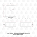 Cuba de Apoio Slim Quadrada para Banheiro Louça Cerâmica 31,5x31cm Crisoprásio Cinza Fosco