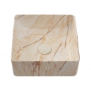 Cuba de Apoio Slim Quadrada para Banheiro Louça Cerâmica 31,5x31cm Crisoprásio Marmorizado Rose