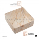Cuba de Apoio Slim Quadrada para Banheiro Louça Cerâmica 31,5x31cm Crisoprásio Marmorizado Rose