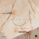Cuba de Apoio Slim Quadrada para Banheiro Louça Cerâmica 31,5x31cm Crisoprásio Marmorizado Rose