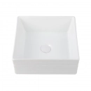 Cuba de Apoio Slim Quadrada para Banheiro Louça Cerâmica 38x37,5cm Larimar Branco