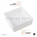 Cuba de Apoio Slim Quadrada para Banheiro Louça Cerâmica 38x37,5cm Larimar Branco