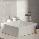 Cuba de Apoio para Banheiro Quadrada Slim Louça Cerâmica 38 cm Larimar Branco