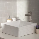 Cuba de Apoio Slim Quadrada para Banheiro Louça Cerâmica 38x37,5cm Larimar Branco