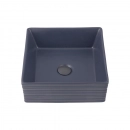 Cuba de Apoio Slim Quadrada para Banheiro Louça Cerâmica 38x37,5cm Larimar Cinza Fosco