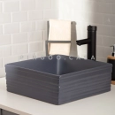 Cuba de Apoio Slim Quadrada para Banheiro Louça Cerâmica 38x37,5cm Larimar Cinza Fosco