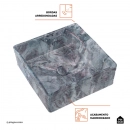 Cuba de Apoio Slim Quadrada para Banheiro Louça Cerâmica 38x37,5cm Larimar Marmorizado Grafite