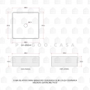 Cuba de Apoio Slim Quadrada para Banheiro Louça Cerâmica 38x37,5cm Larimar Marmorizado Rose