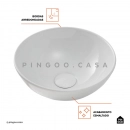 Cuba de Apoio Redonda Slim para Banheiro Louça Cerâmica 28,5cm Calcedônia Branco